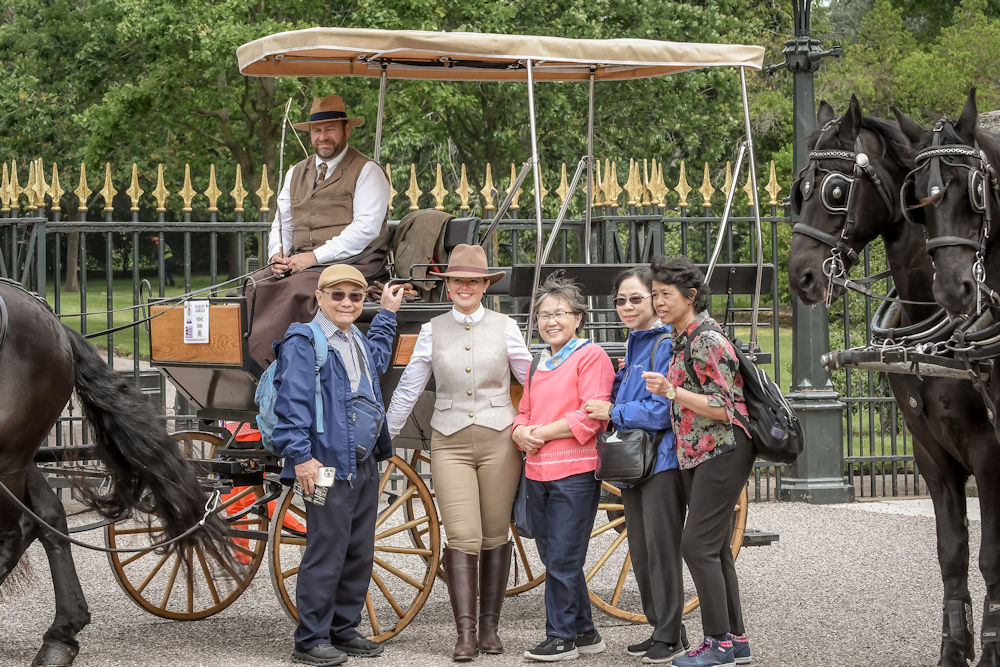 Visitors with carriage on the Long Walk